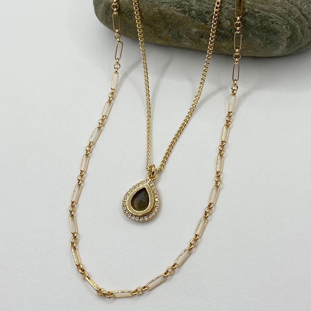 NEW FP x Luna Norte Tigers Eye Layering Necklace Set - Picture 3 of 10